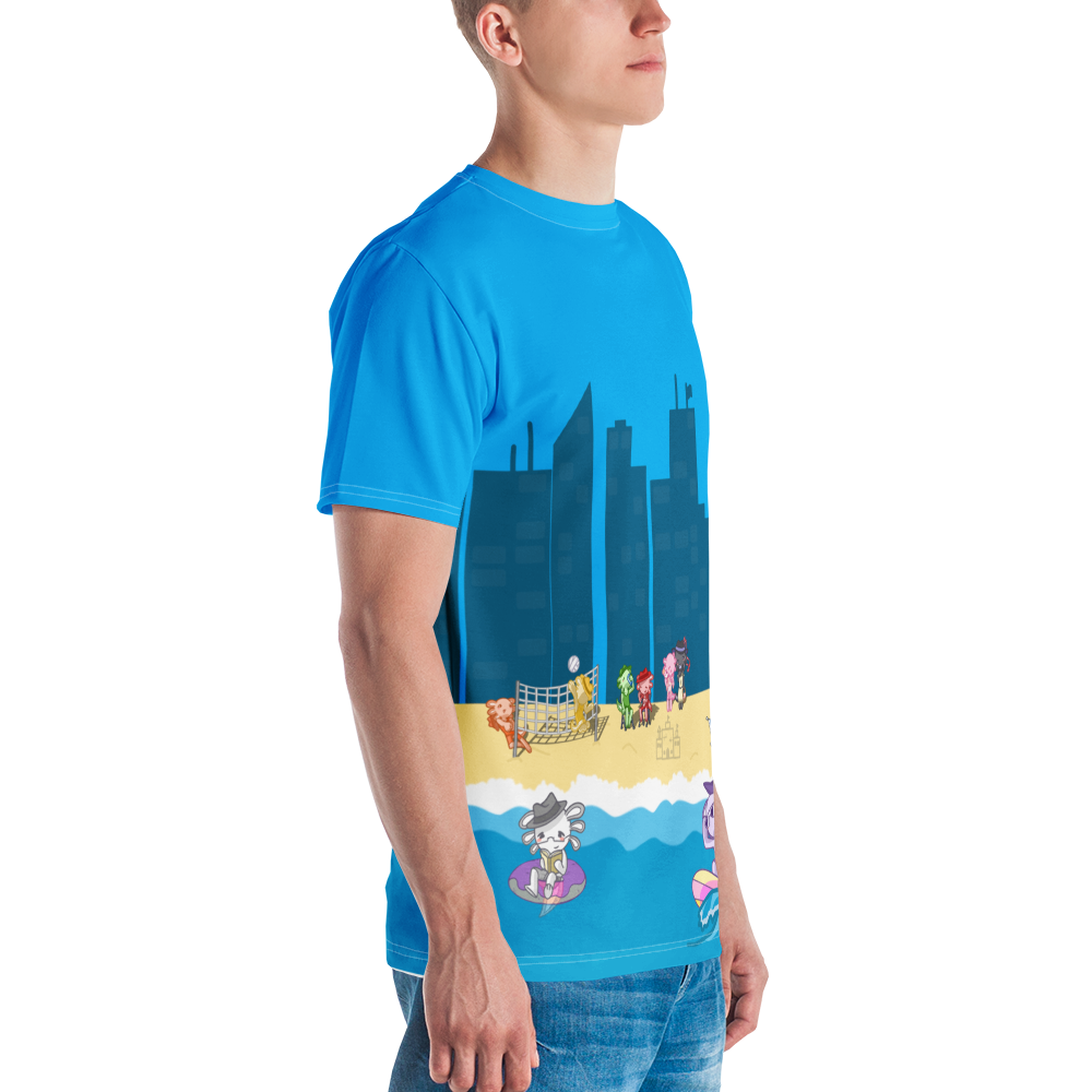 Axolotl Beach Party - Men's All-Over-Print T-Shirt - Image 3