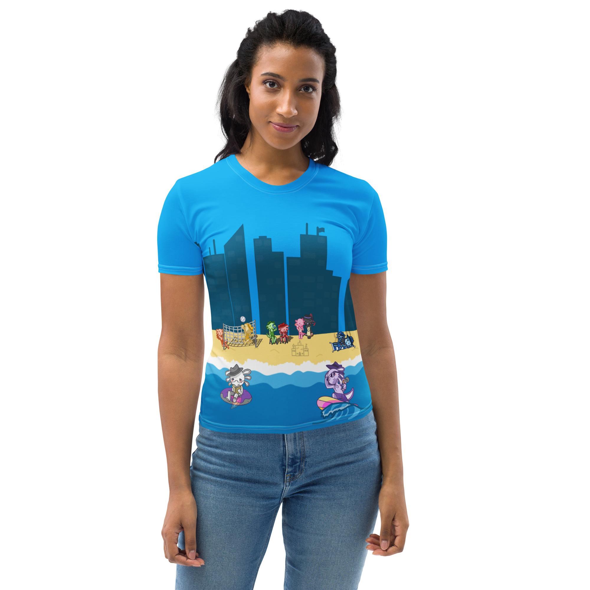 Axolotl Beach Party - Women's All-Over-Print T-Shirt