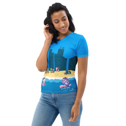 Axolotl Beach Party - Women's All-Over-Print T-Shirt - Image 3