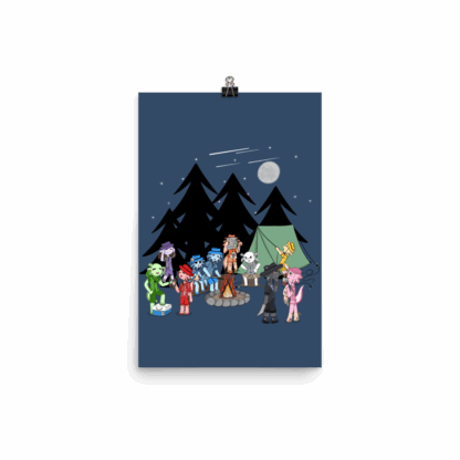 Axolotl Campout - 12" x 18" Matte Paper Poster