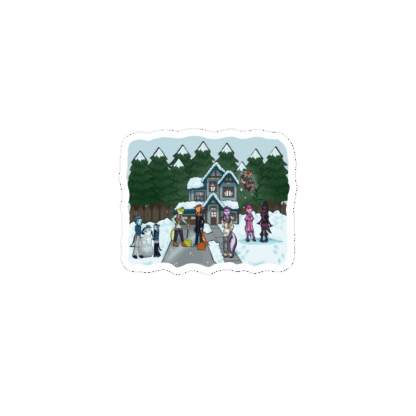 Axolotl Snow Day - Sticker - Image 2