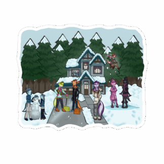 Axolotl Snow Day - Sticker