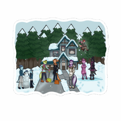 Axolotl Snow Day - Sticker