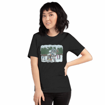Axolotl Snow Day - Unisex T-Shirt - Image 2